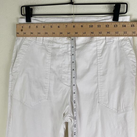 Maeve Naomi Wide Leg Pants Size 10 White Linen Magic Fabric Casual Anthropologie - Picture 12 of 13